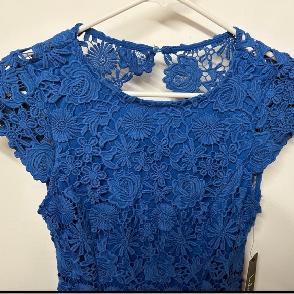 NWT Lulu's Romance Language Blue Backless Lace Dress XS - Picture 4 of 6
